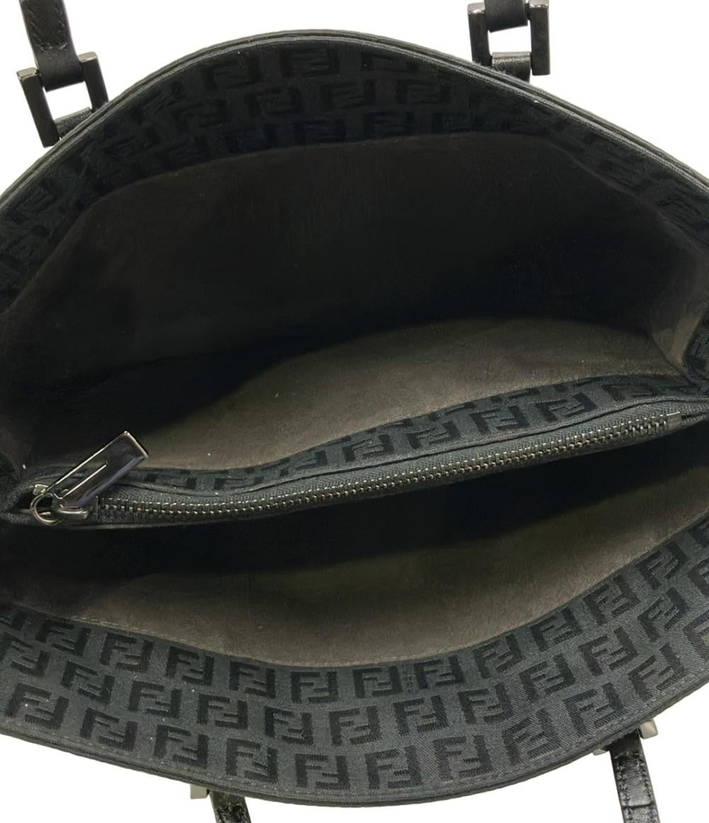 FENDI Hand Bag Tote Purse FF Zucchino Black Authentic