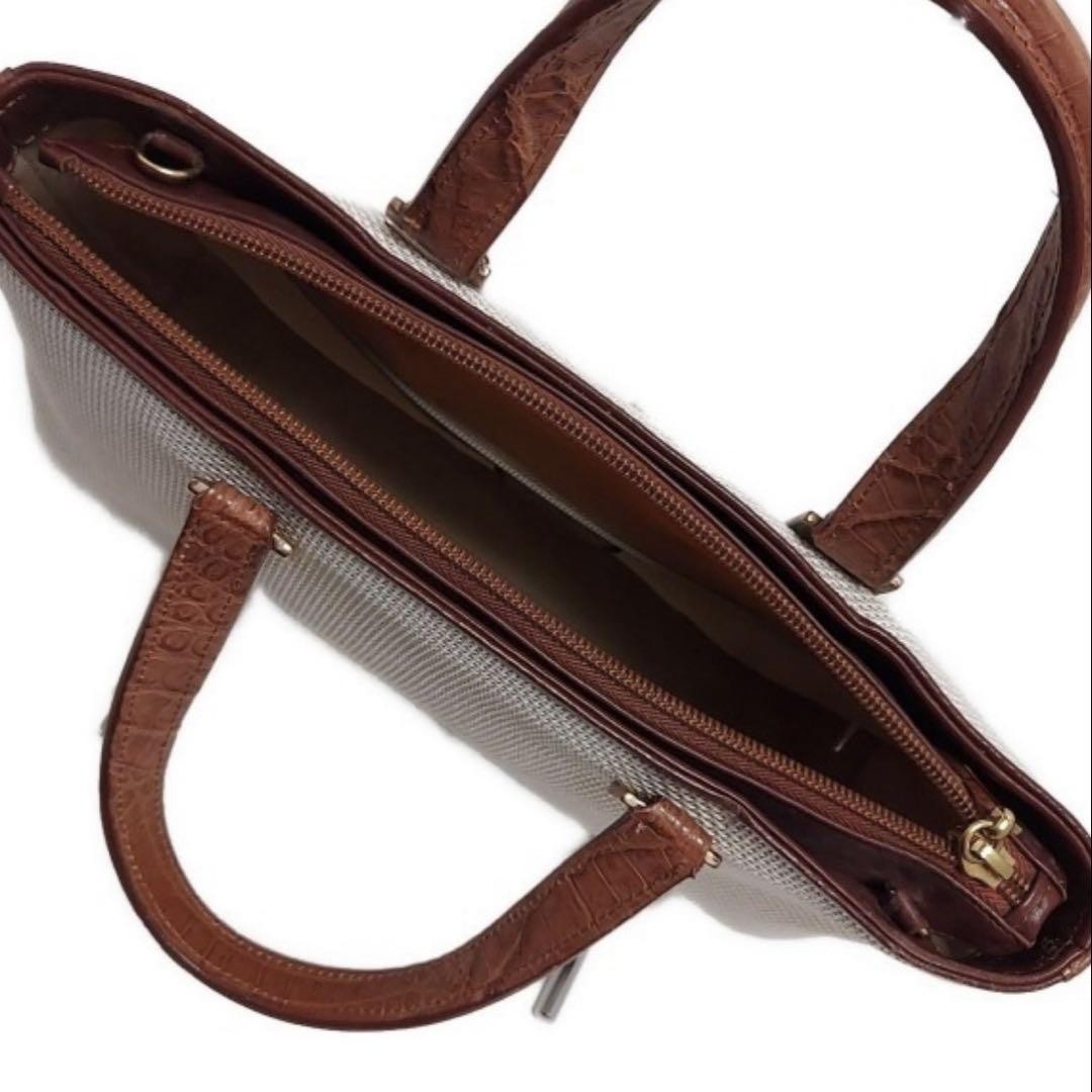 LOEWE Hand Bag Tote Purse 2way Anagram Beige Authentic