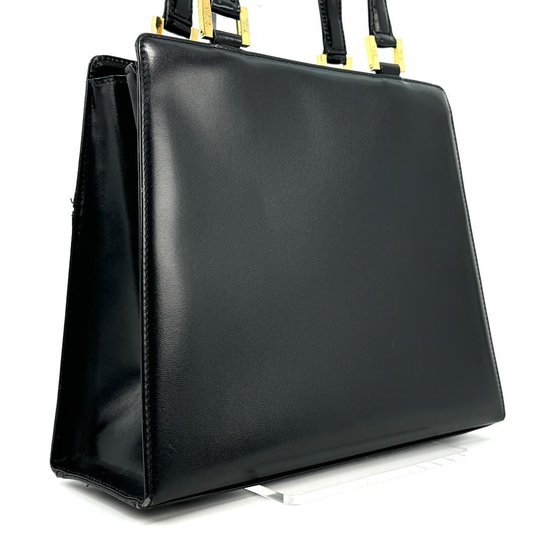 Saint Laurent Hand Bag Tote Purse YSL Leather Black Authentic