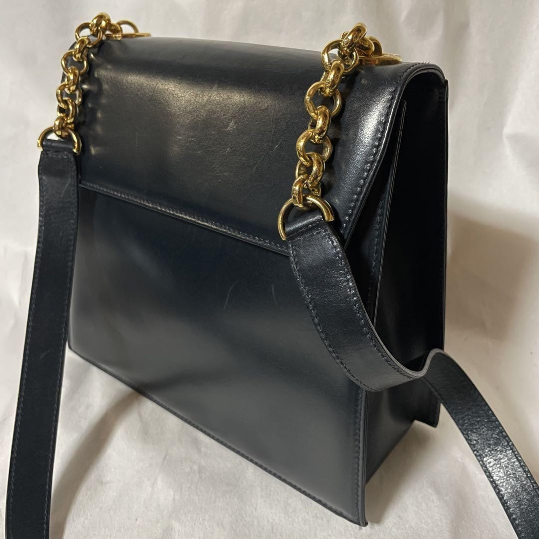 Salvatore Ferragamo shoulder bag Purse Black Authentic Leather Women's Used