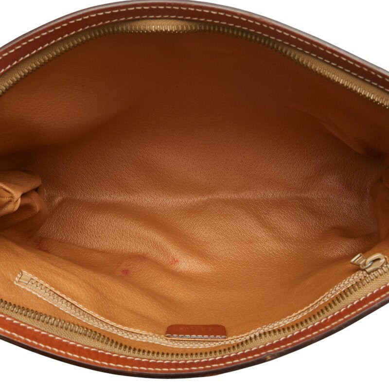 CELINE handbag Purse Macadam Brown clutch bag PVC Leather Women's Used Authentic