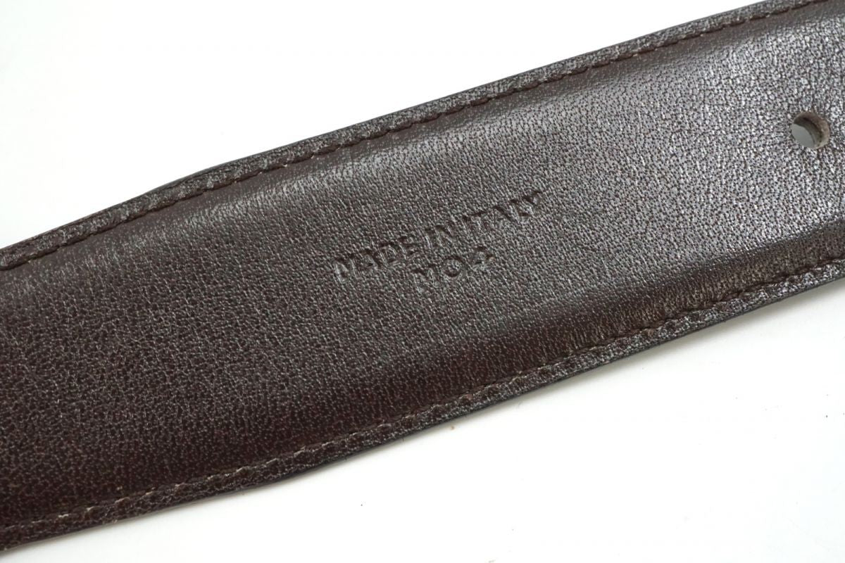 CELINE Unisex Belt Horse carriage Black Gold Leather Authentic