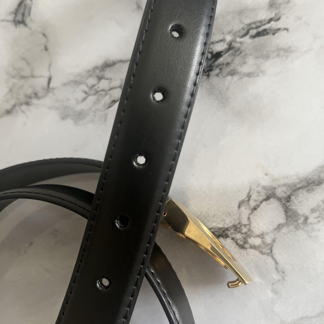 Christian Dior Men's Belt Logo Leather Black Authentic