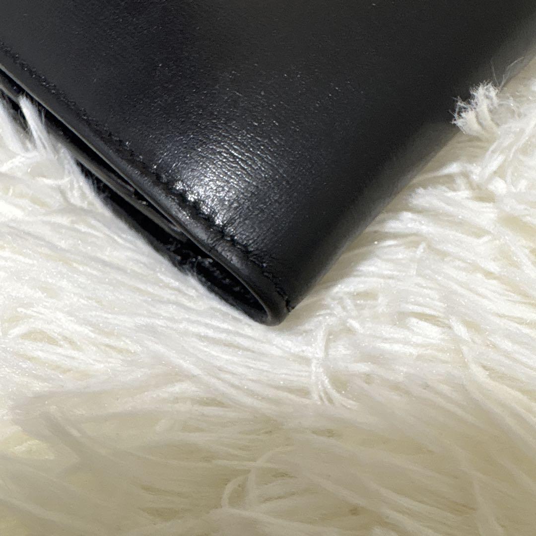Saint Laurent Flap Wallet Long Purse YSL Cassandra Leather Black Auth