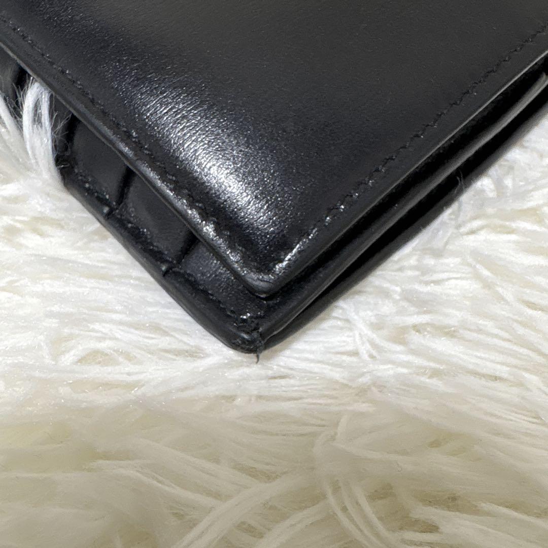 Saint Laurent Flap Wallet Long Purse YSL Cassandra Leather Black Auth
