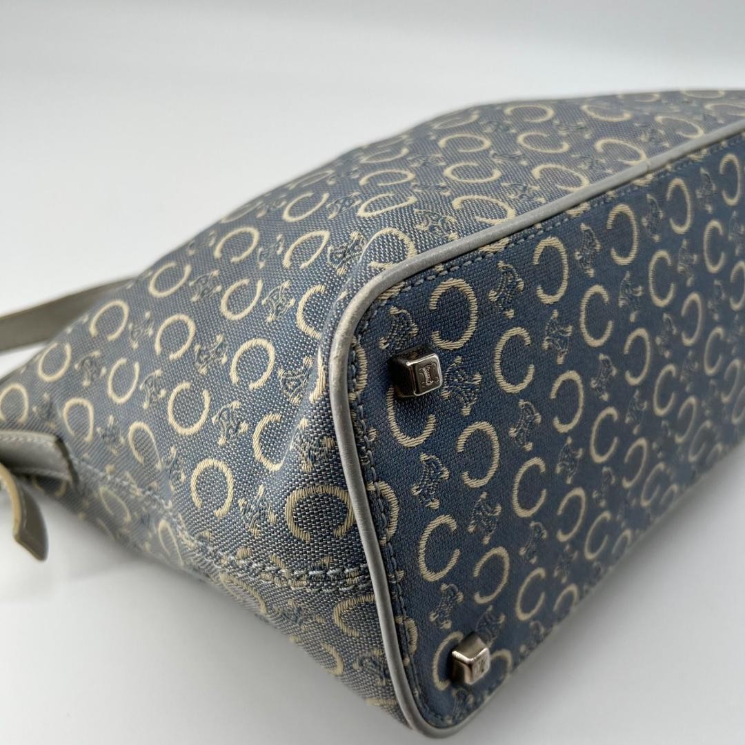 CELINE Shoulder Bag Purse C Macadam Denim Canvas Authentic