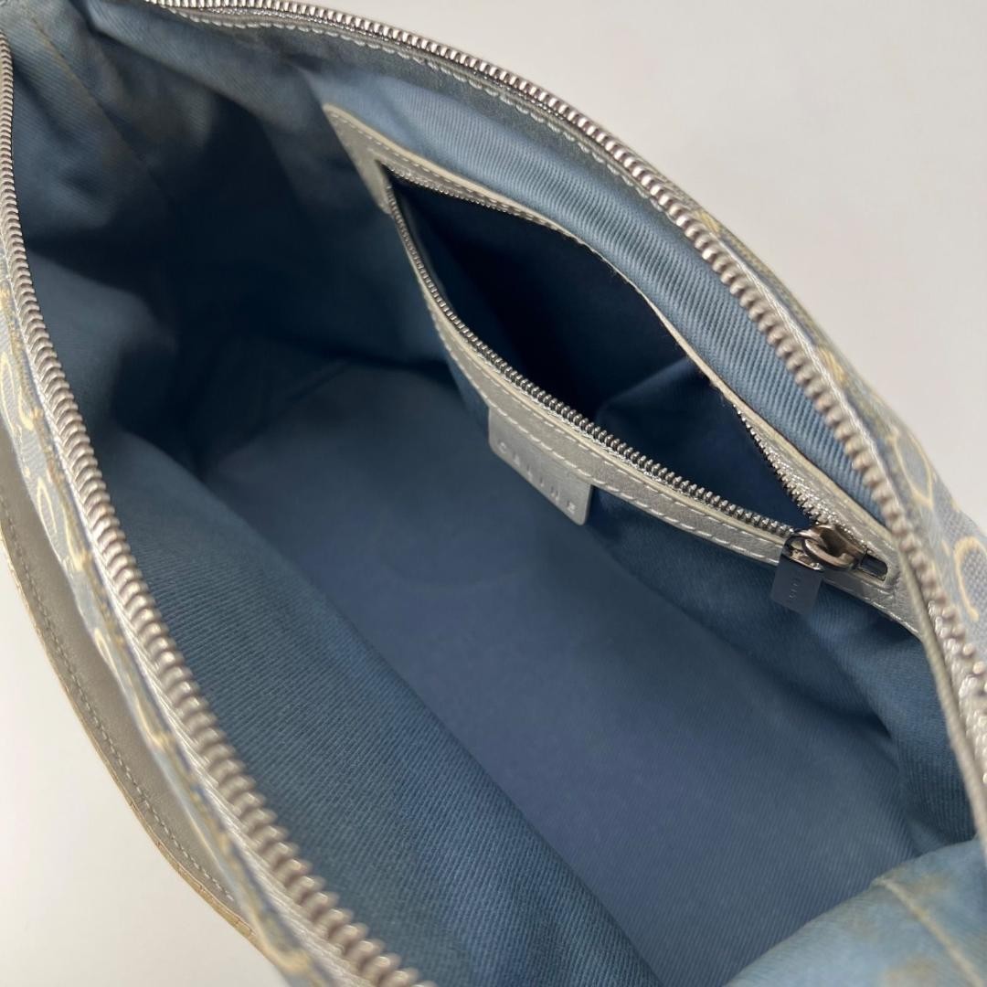 CELINE Shoulder Bag Purse C Macadam Denim Canvas Authentic