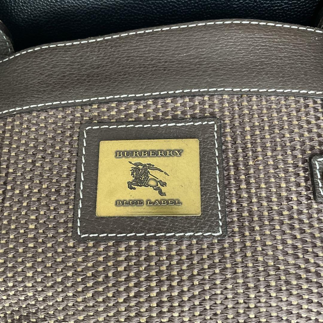 BURBERRY BLUE LABEL Hand Bag Tote Purse Basket Bag Authentic