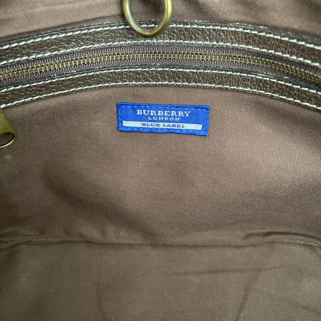 BURBERRY BLUE LABEL Hand Bag Tote Purse Basket Bag Authentic