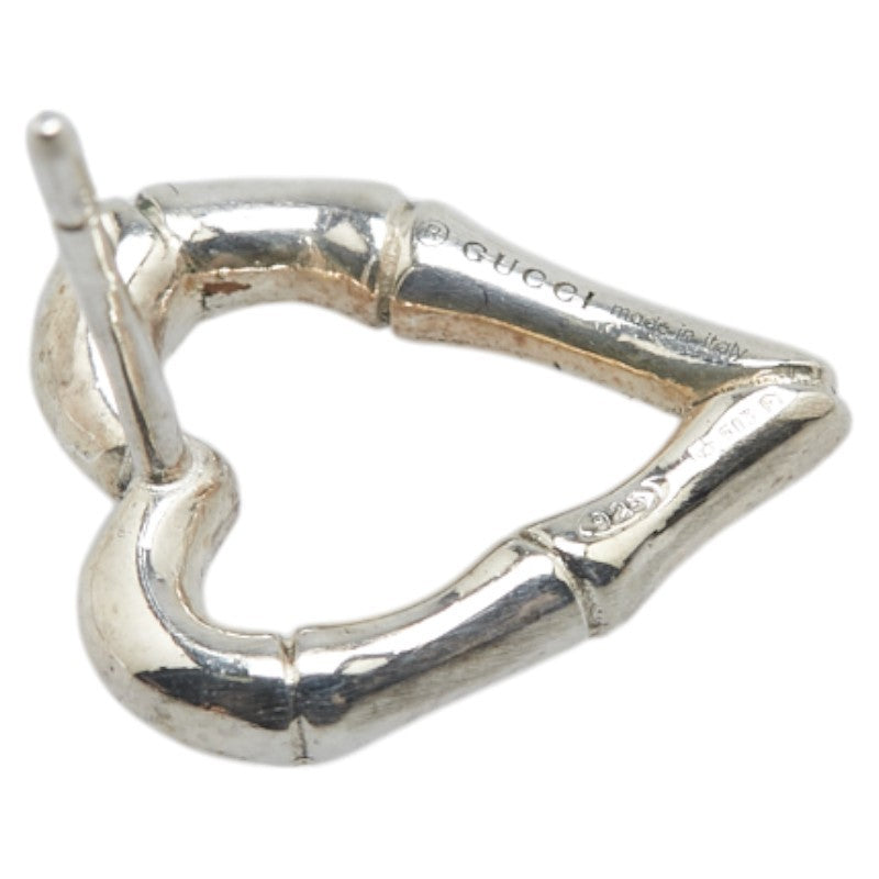 GUCCI Earrings Bamboo Heart Silver 925 Women Accessory Authentic
