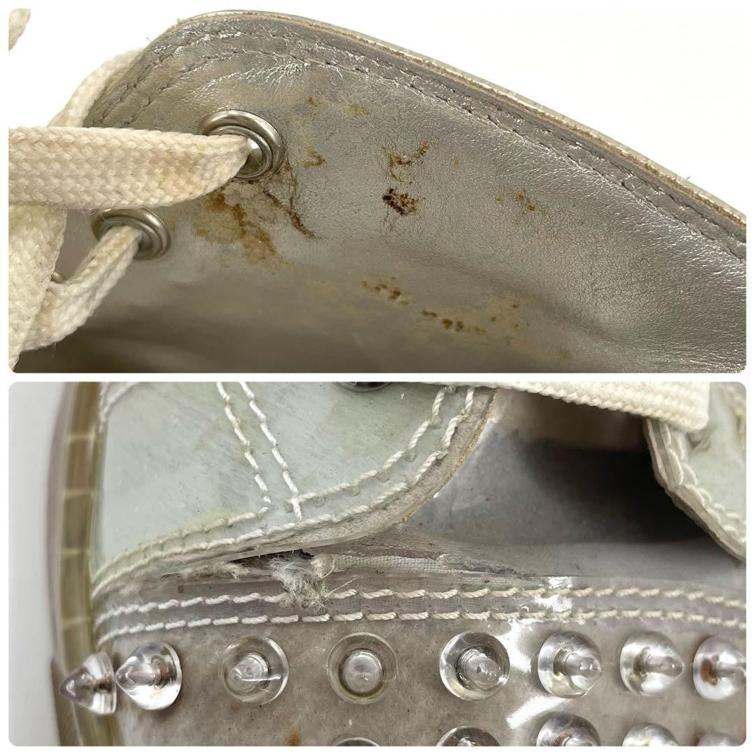 Christian Louboutin Sneakers Shoes High-cut Studs EU 42 US 9 Clear Red Authentic