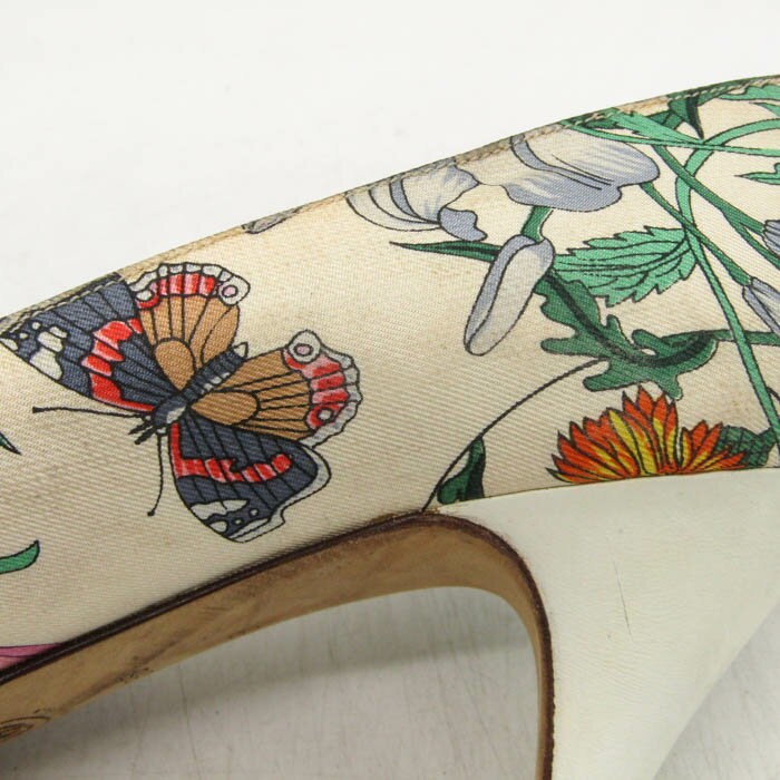 GUCCI Shoes Pumps Heel Flora Flower EU 36 US 6 Multicolor Authentic
