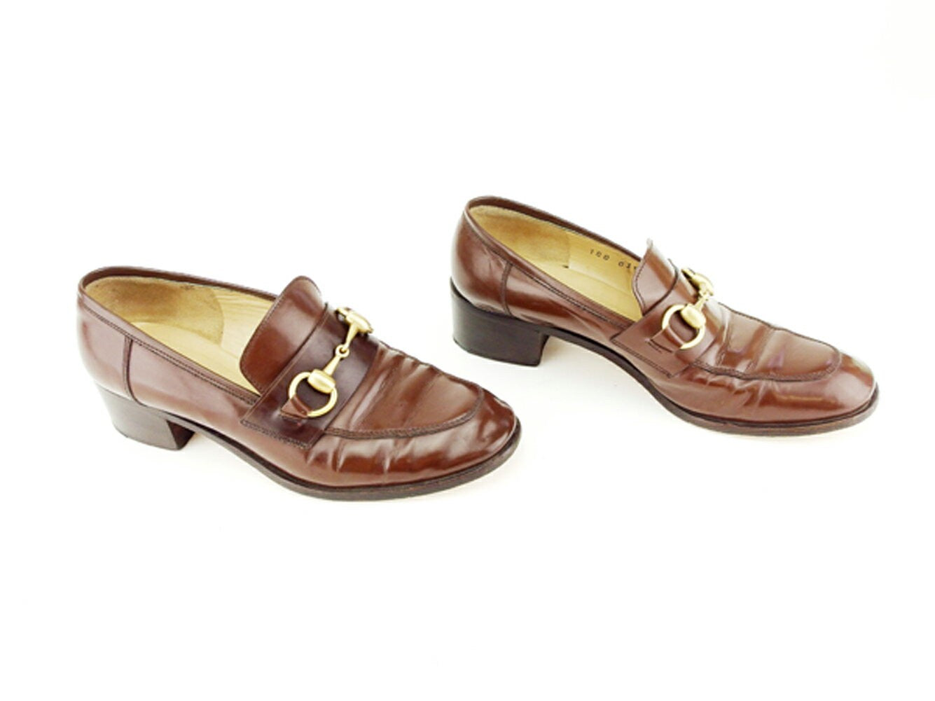 GUCCI Loafers Shoes Horse Bit EU 35.5 US 5.5 Leather Brown Authentic
