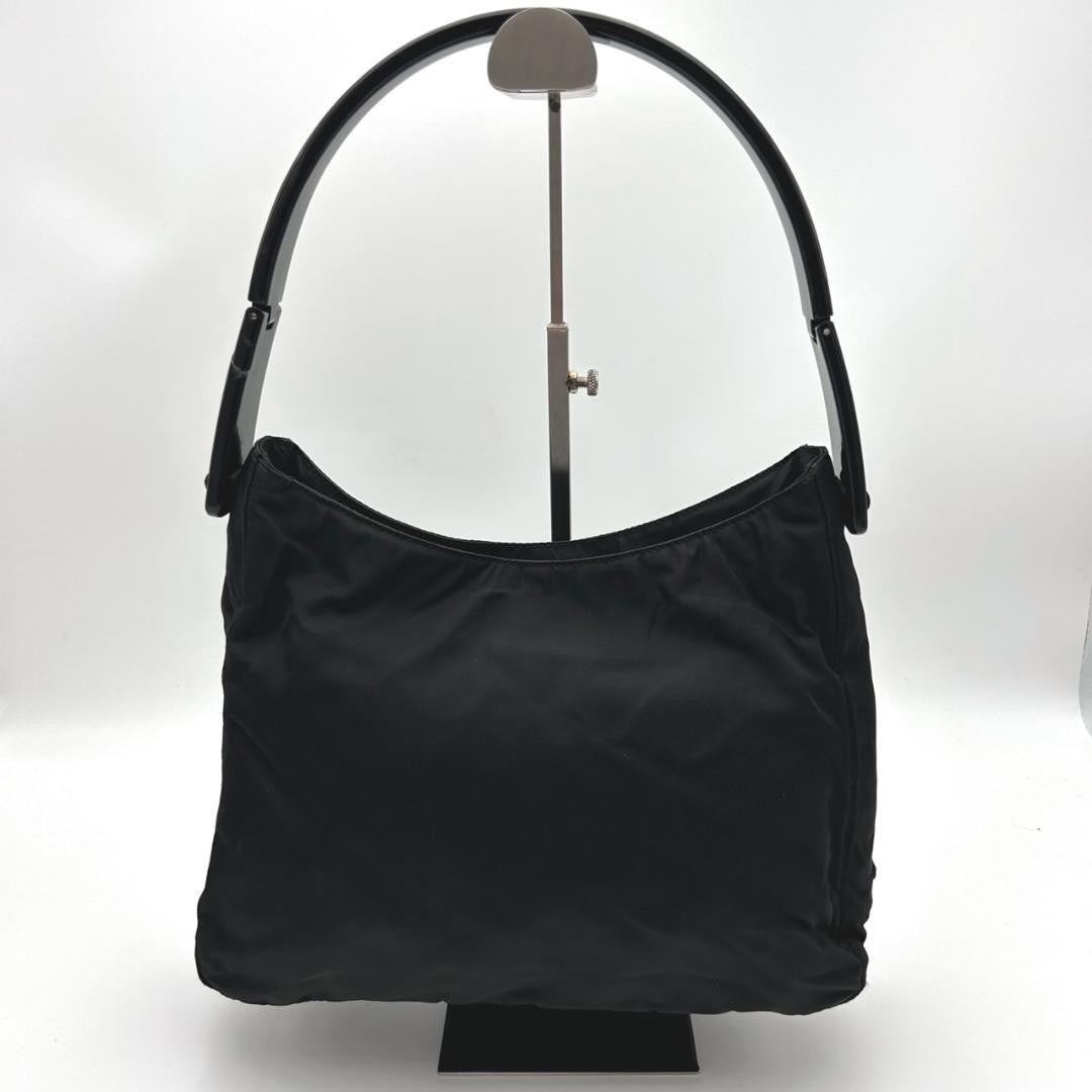 PRADA Hand Bag Tote Purse Logo Nylon Black Authentic