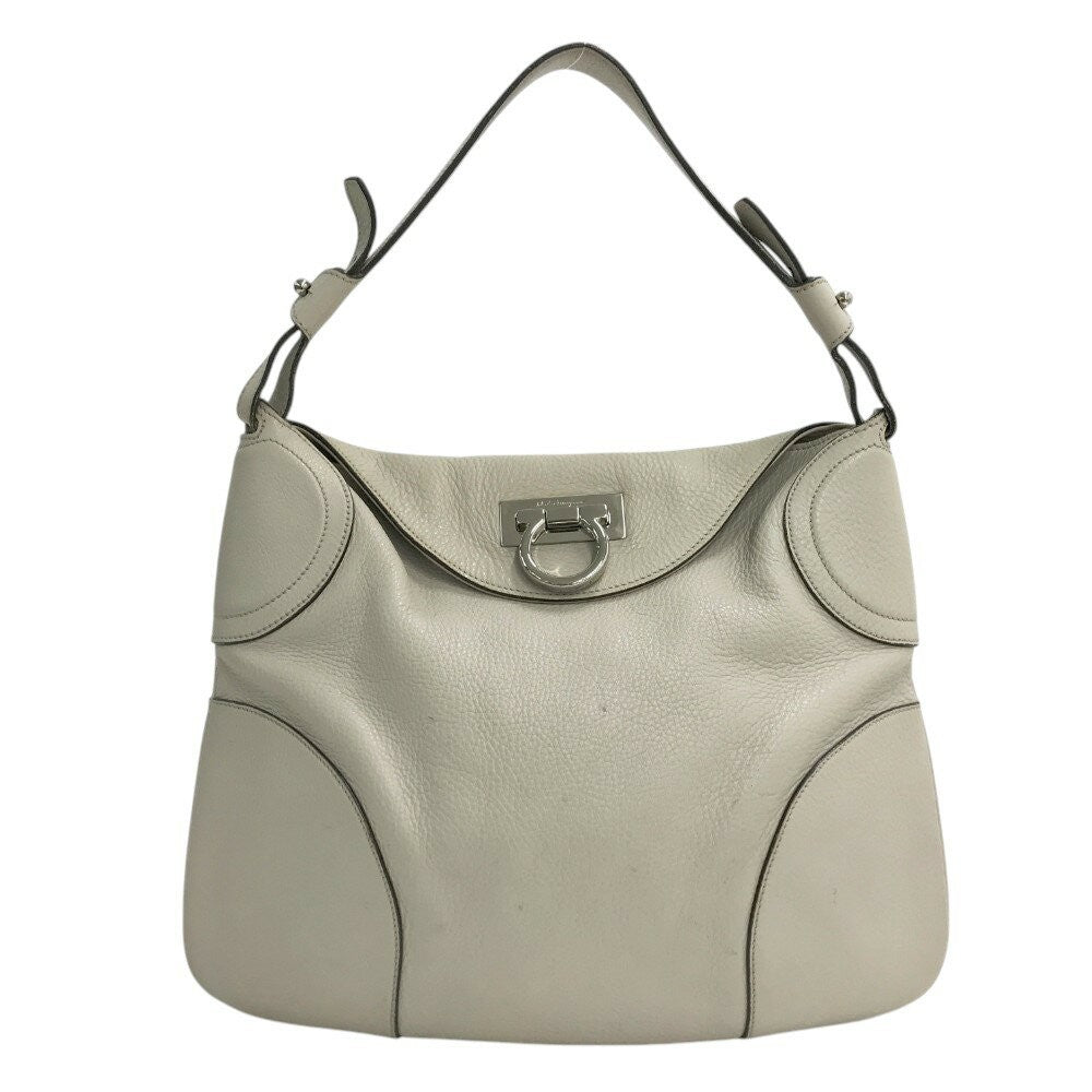 Salvatore Ferragamo shoulder bag Purse Gancini Gray Women's Authentic Used