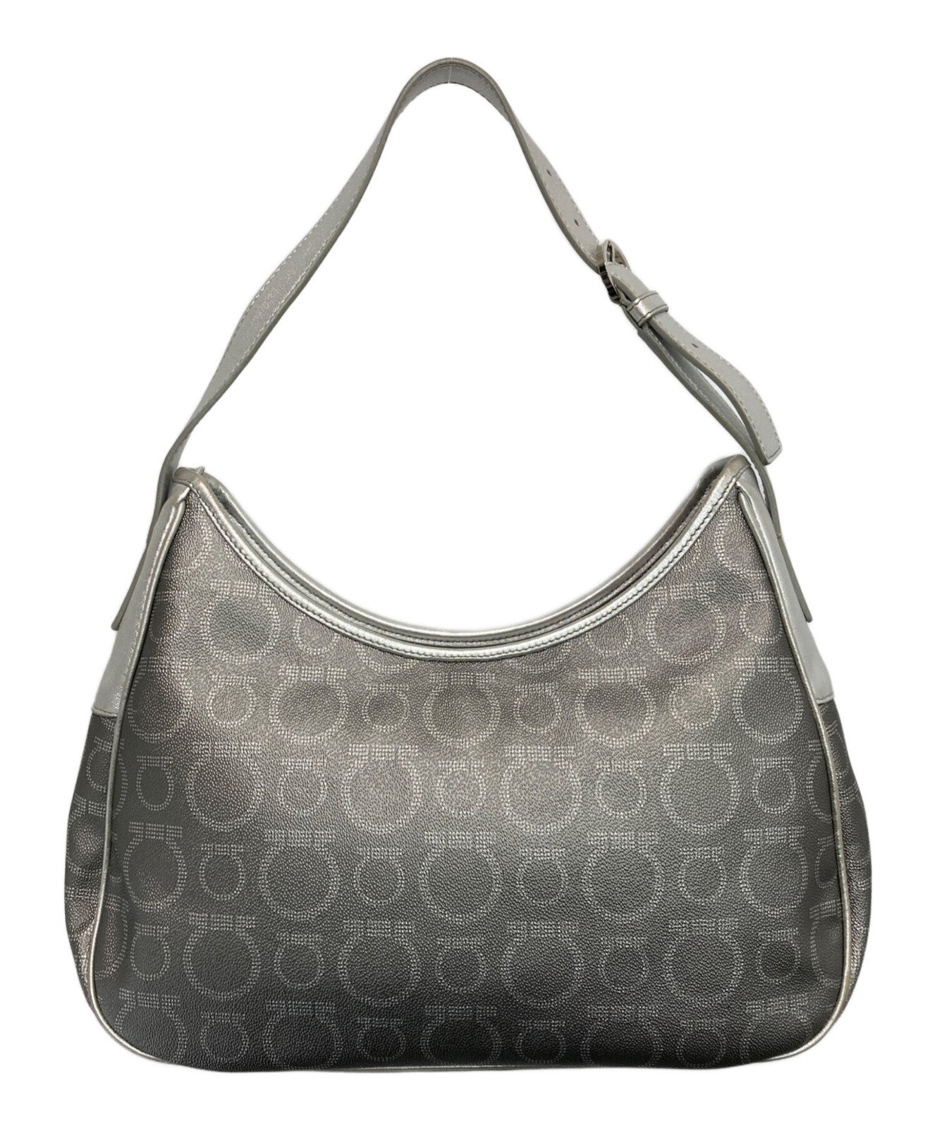 Salvatore Ferragamo shoulder bag Purse Gancini Silver Women's Authentic Used