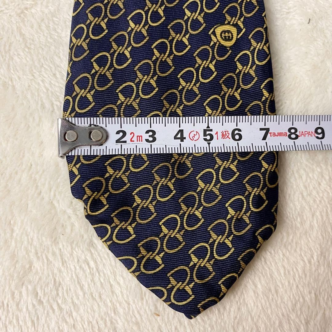 GUCCI Necktie Tie All over chain pattern GG Geometric Made in Italy Men's Used