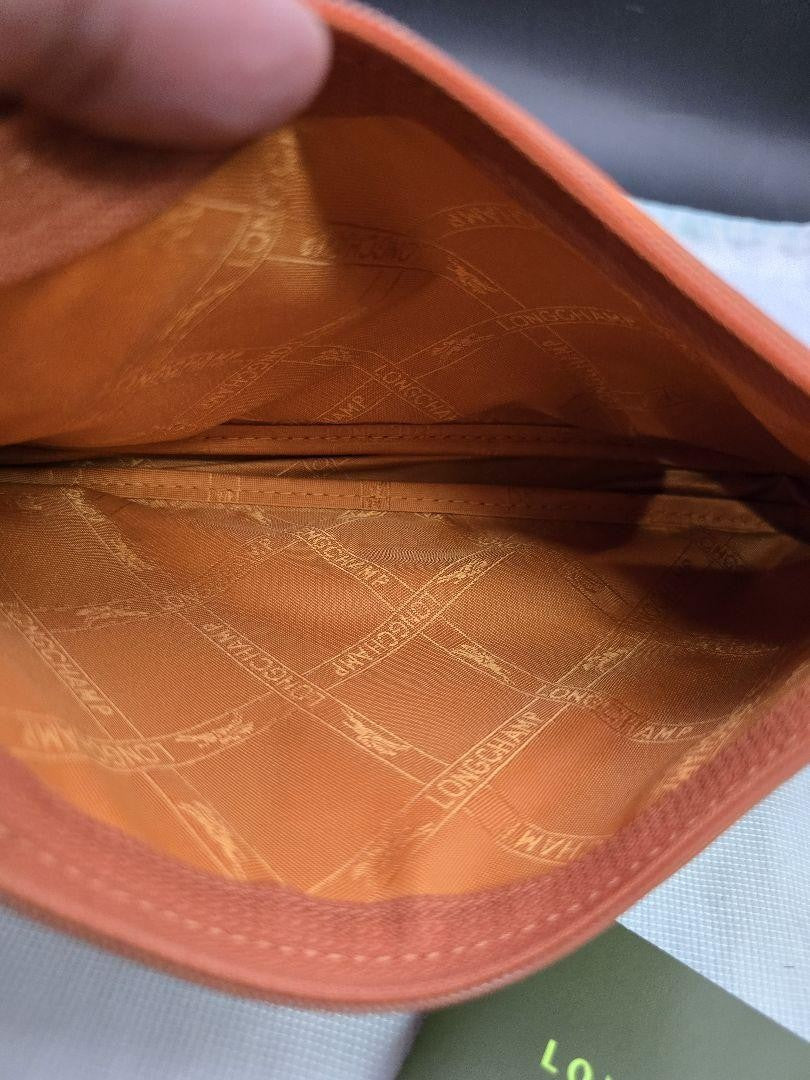 Longchamp Hand Bag Tote Purse Leather Brown Authentic