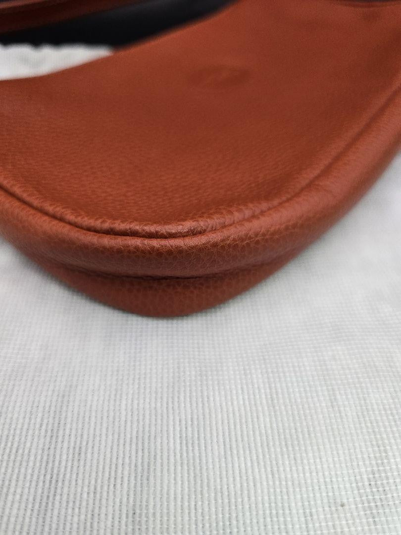 Longchamp Hand Bag Tote Purse Leather Brown Authentic