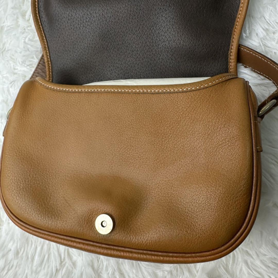 Longchamp Mini Shoulder Bag Purse Leather Camel Brown Authentic