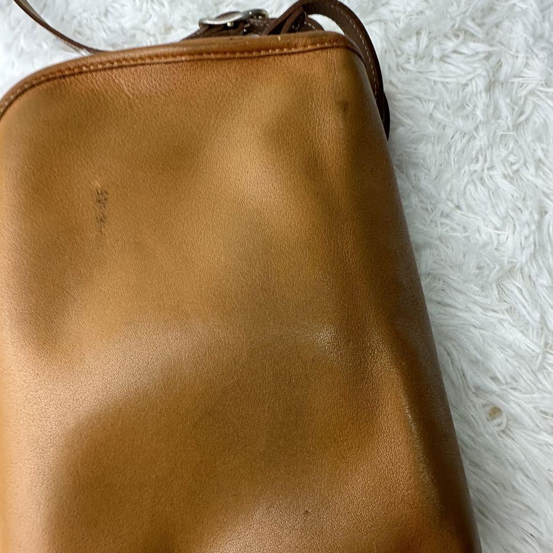 Longchamp Mini Shoulder Bag Purse Leather Camel Brown Authentic