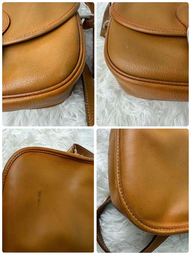 Longchamp Mini Shoulder Bag Purse Leather Camel Brown Authentic