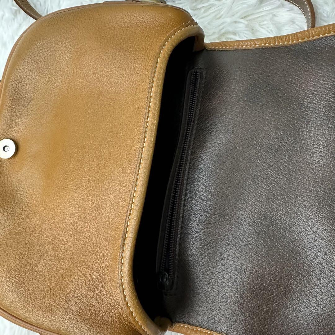 Longchamp Mini Shoulder Bag Purse Leather Camel Brown Authentic