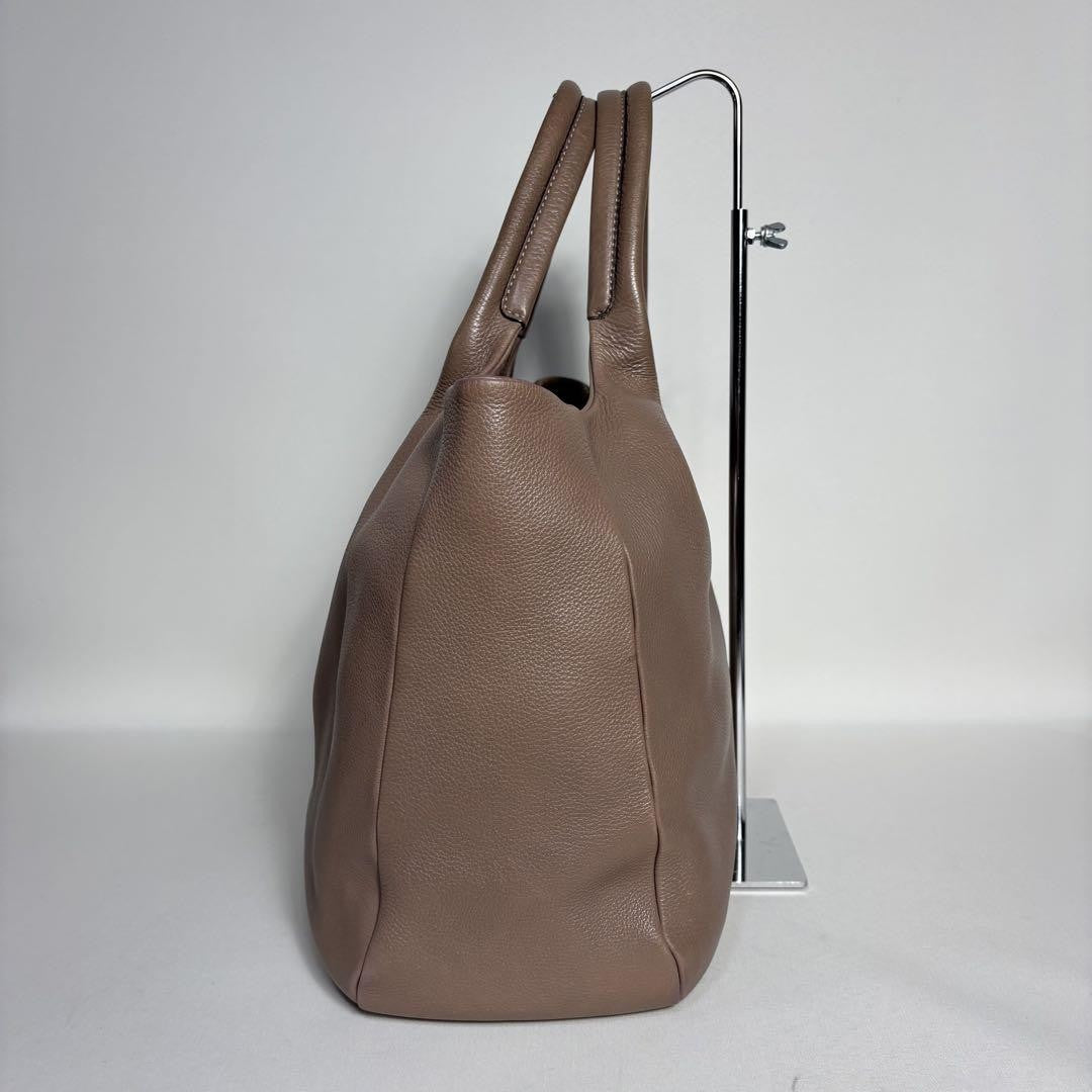 TOD'S Hand Bag Tote Purse Leather Pink Beige Authentic