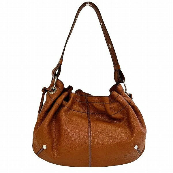 TOD'S Shoulder Bag Purse Leather Brown Authentic