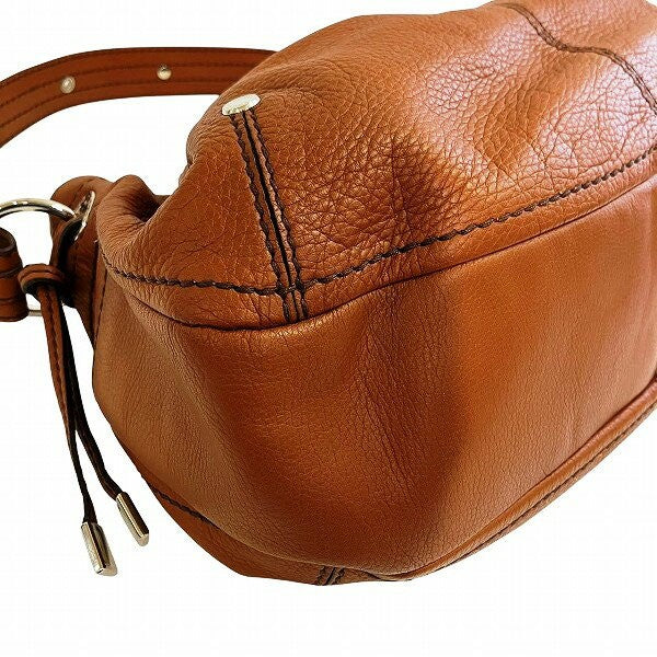 TOD'S Shoulder Bag Purse Leather Brown Authentic