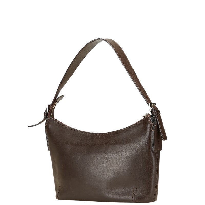 BURBERRY Shoulder Bag Purse Nova Check Leather Brown Authentic