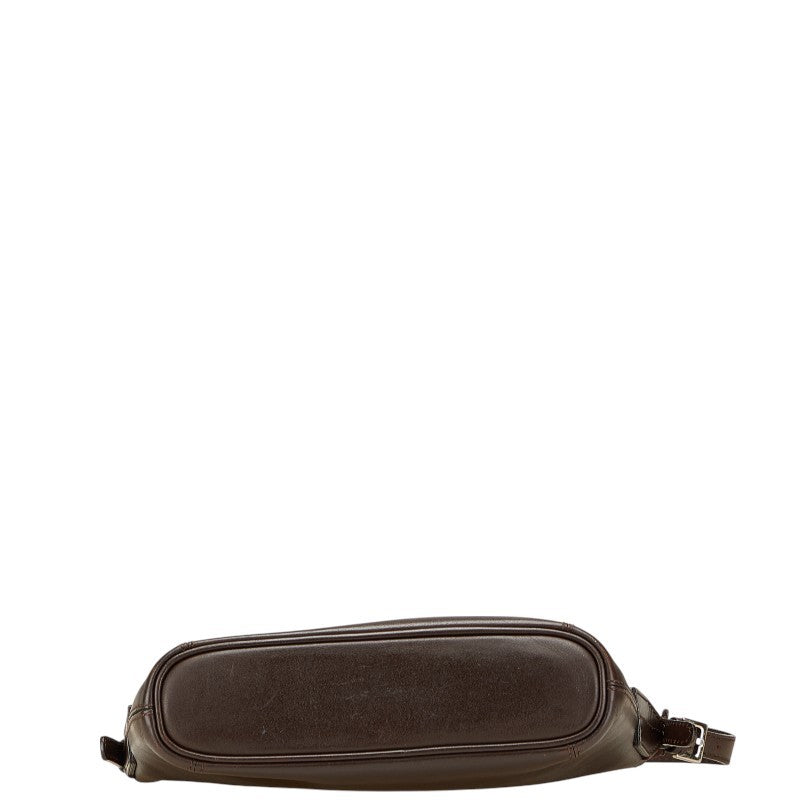 BURBERRY Shoulder Bag Purse Nova Check Leather Brown Authentic