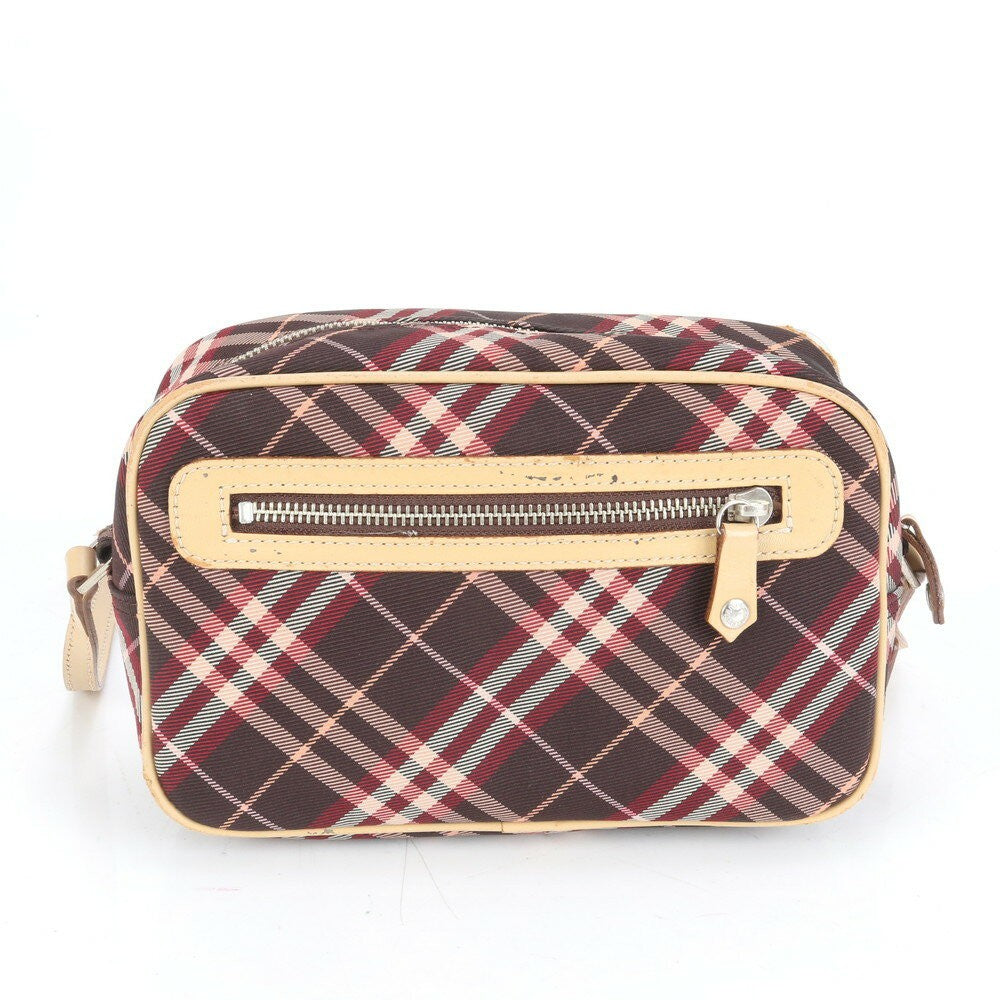 BURBERRY Shoulder Bag Purse Nova Check Leather Canvas Brown Authentic