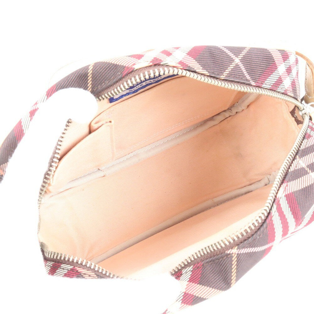 BURBERRY Shoulder Bag Purse Nova Check Leather Canvas Brown Authentic