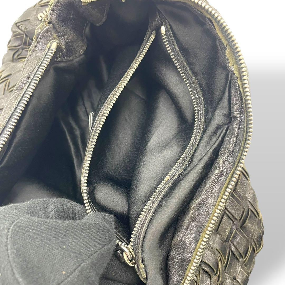 MIU MIU Clutch Bag Second Bag Leather Black Authentic