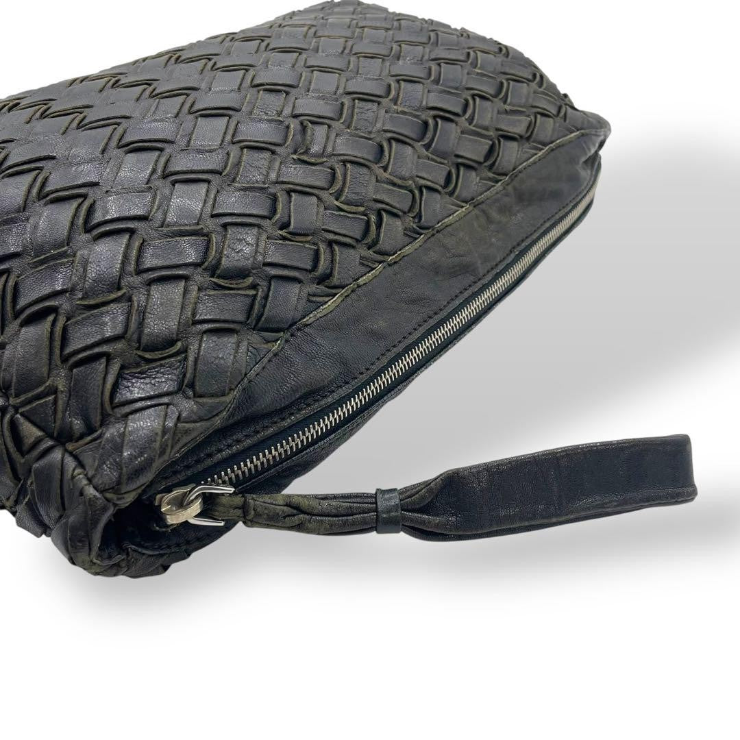 MIU MIU Clutch Bag Second Bag Leather Black Authentic