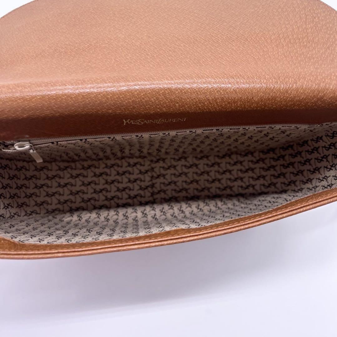Saint Laurent Shoulder Bag Purse Brown Authentic