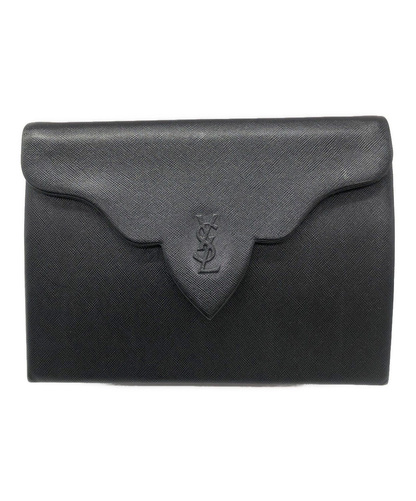 Saint Laurent Clutch Bag Second Bag YSL Cassandra Black Authentic
