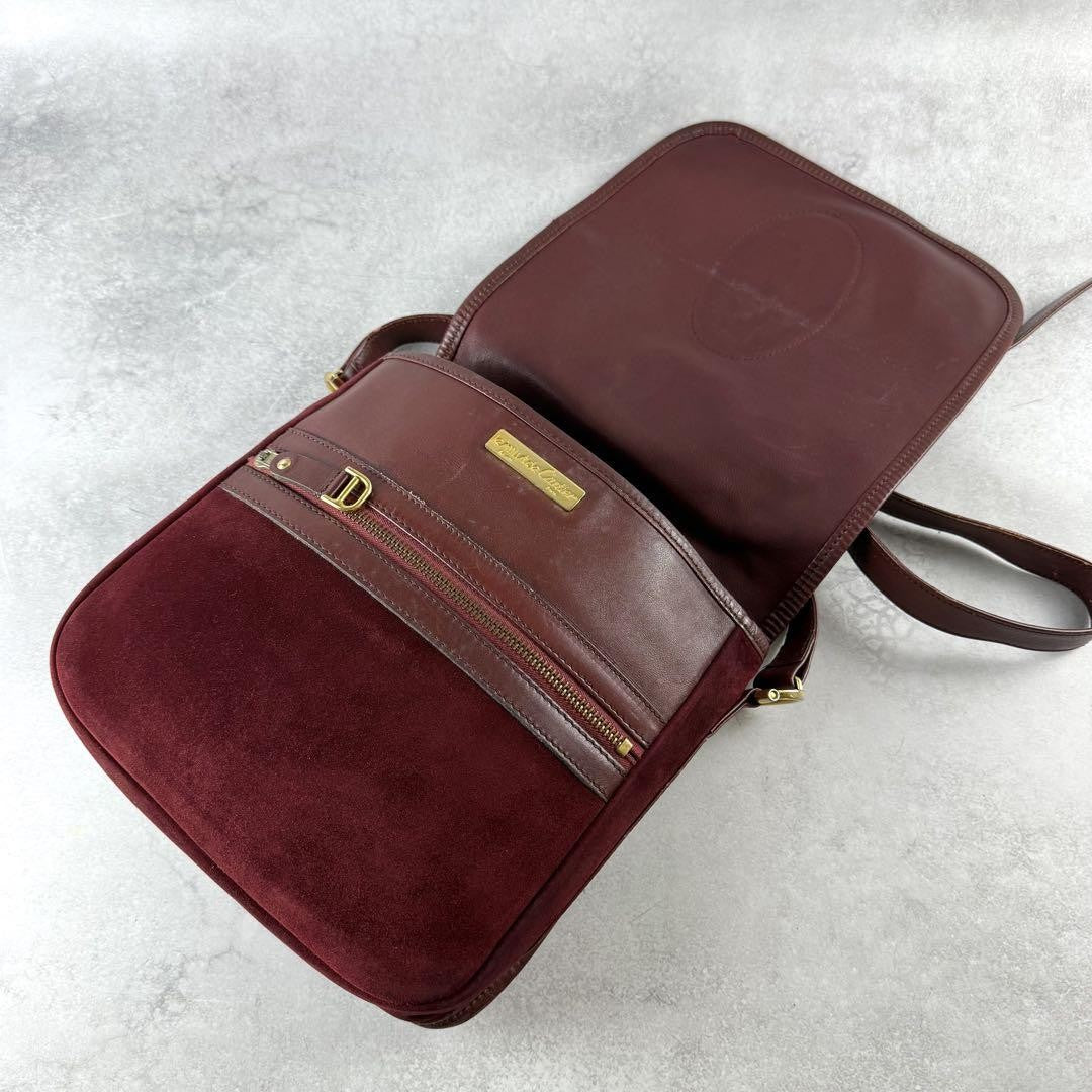 Cartier Shoulder Bag Purse Must Suede Leather Bordeaux Authentic