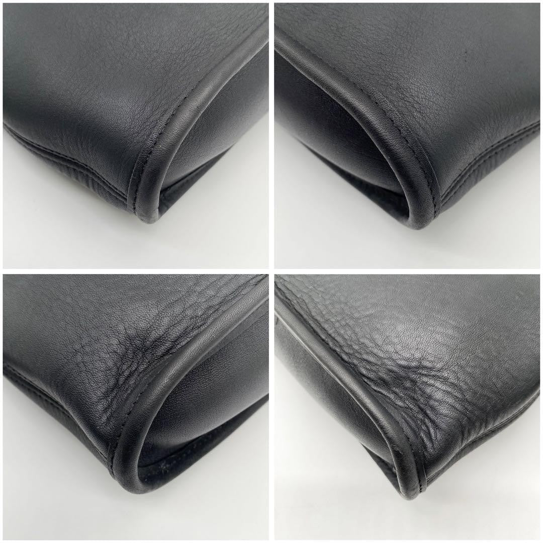 COACH Shoulder Bag Purse Old 9802 Leather Black Authentic