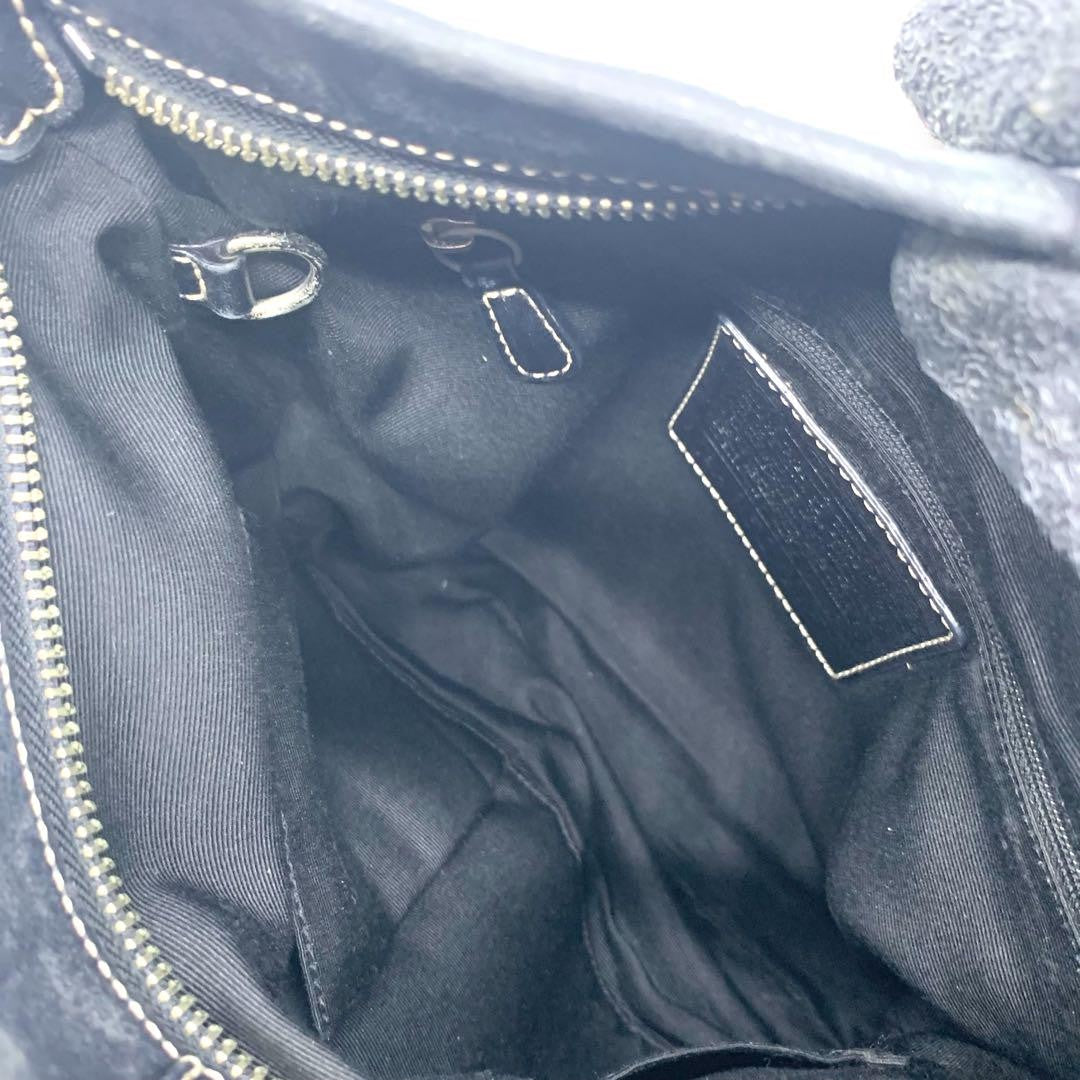 COACH Shoulder Bag Purse Leather Black Authentic