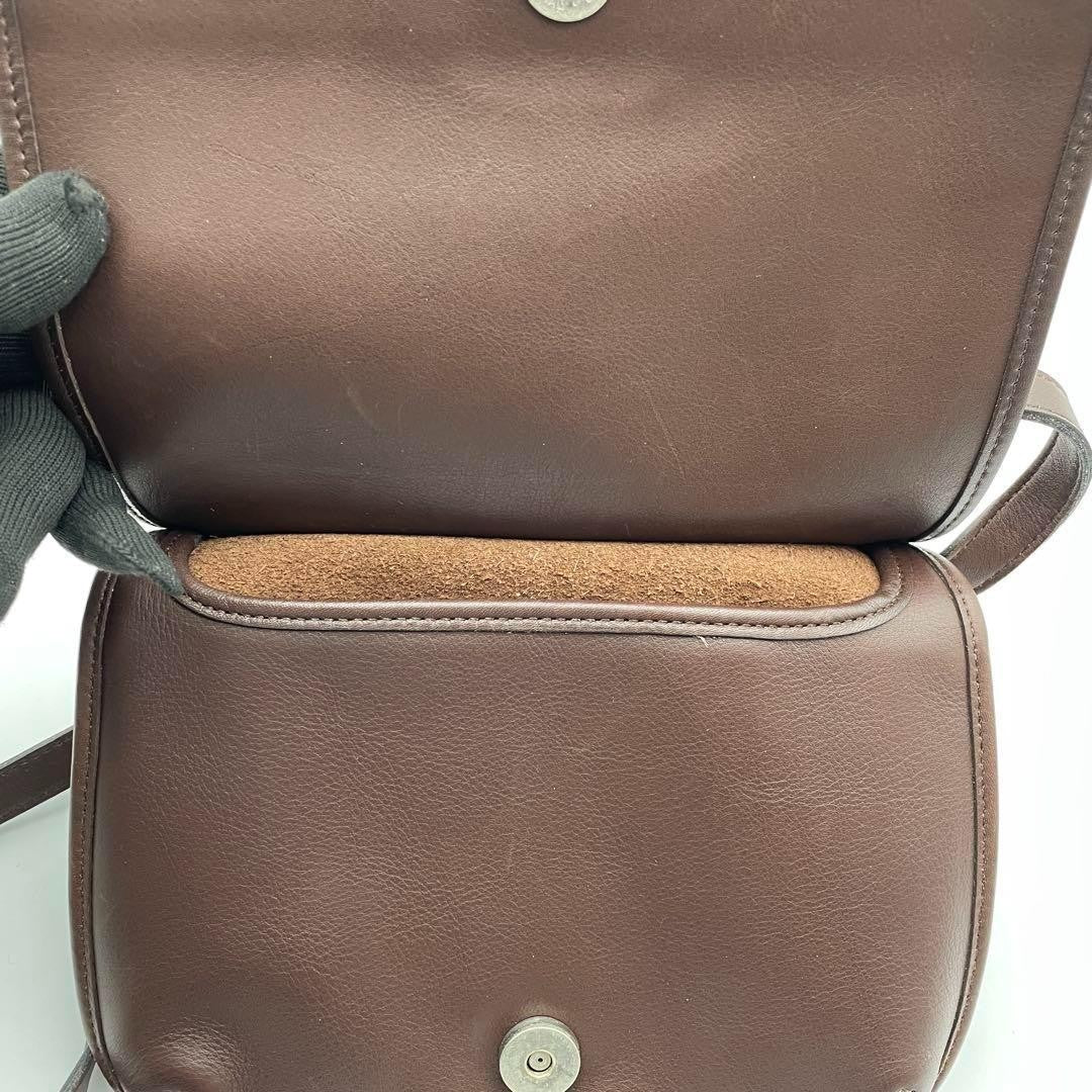COACH Shoulder Bag Purse Old 9142 Leather Brown Authentic