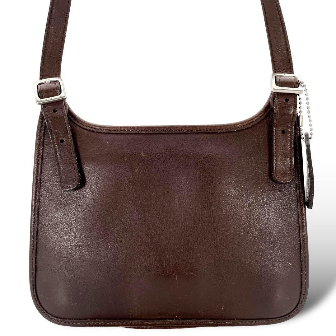 COACH Shoulder Bag Purse Old 9142 Leather Brown Authentic
