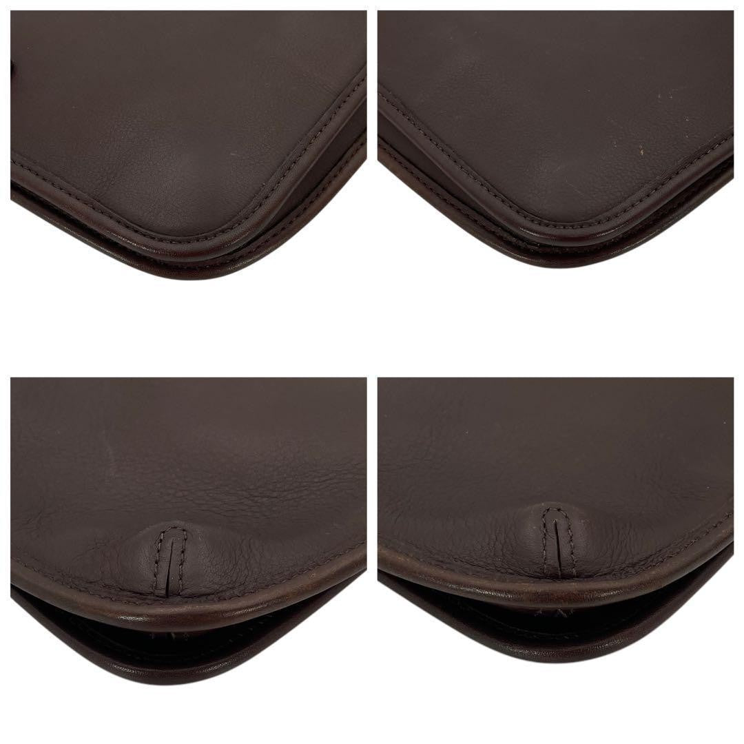COACH Shoulder Bag Purse Old 9142 Leather Brown Authentic
