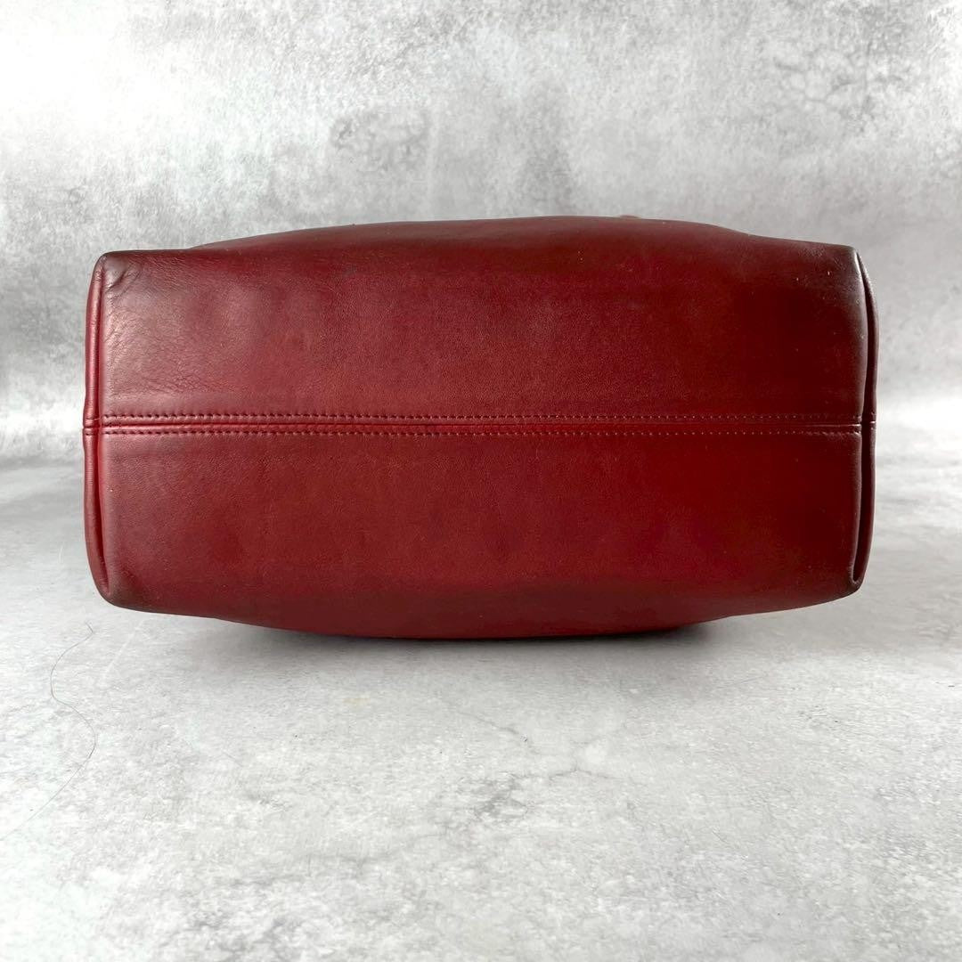 COACH Hand Bag Tote Purse Old 4140 Leather Red Authentic