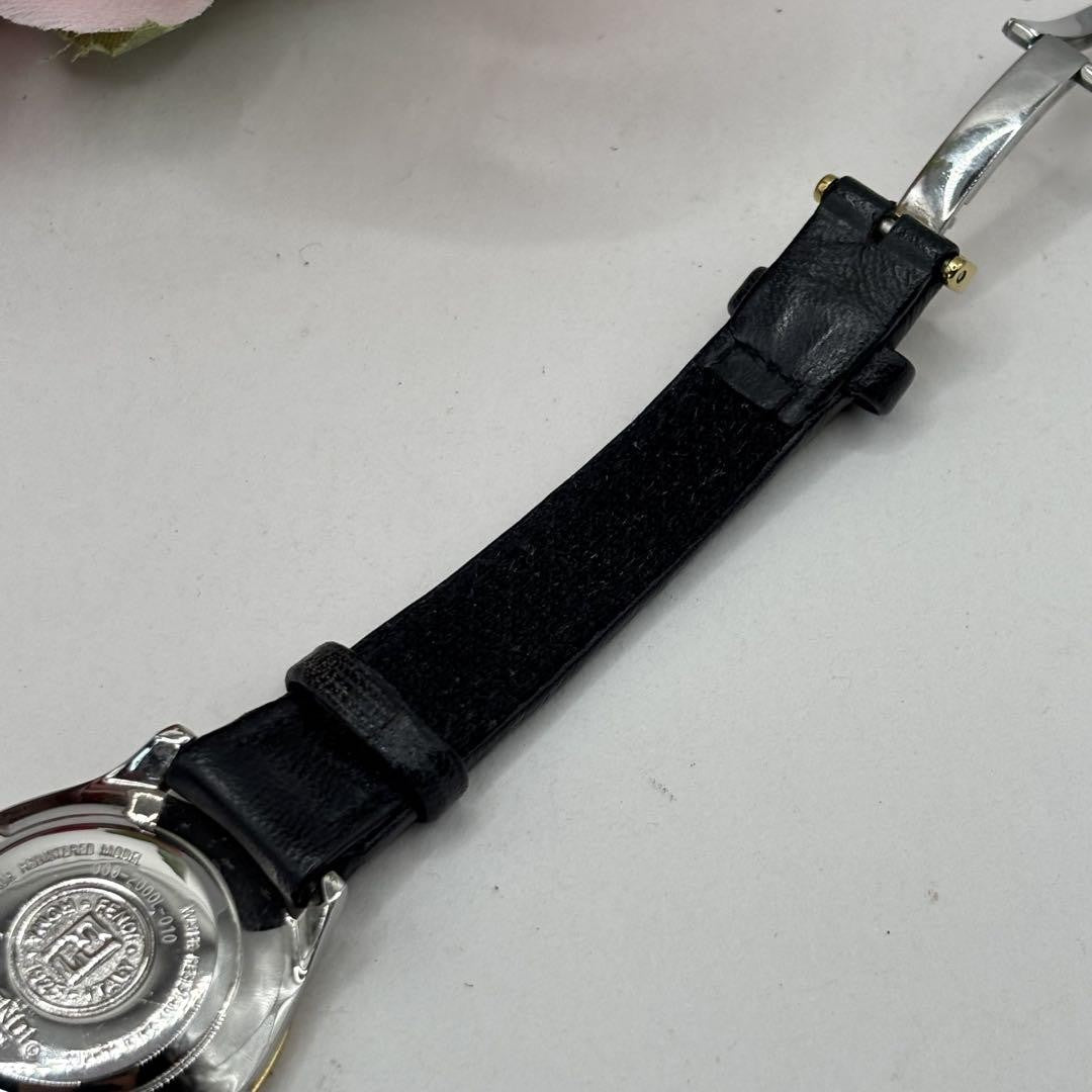 FENDI 2000L Quartz Watch Wristwatch FF Zucca Logo Gold Black Women's Authentic