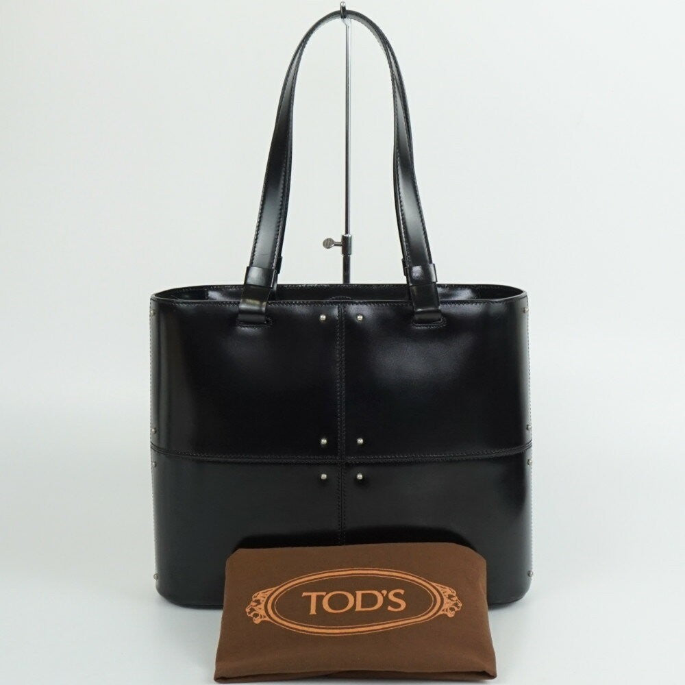 TOD'S Hand Bag Tote Purse Black Authentic