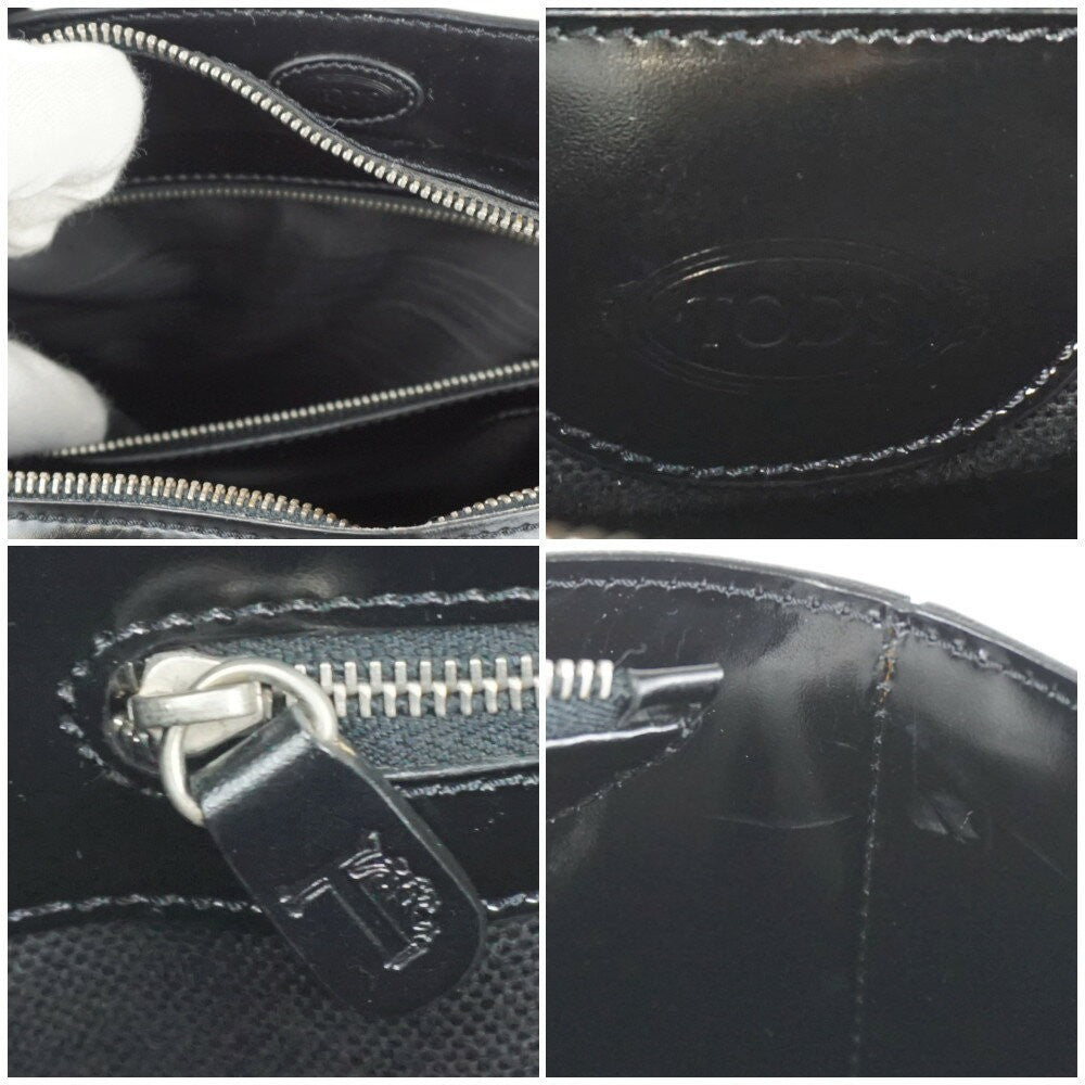 TOD'S Hand Bag Tote Purse Black Authentic