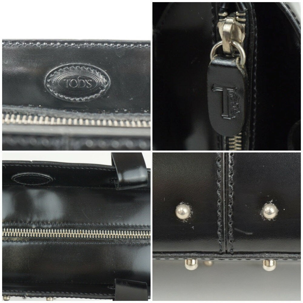 TOD'S Hand Bag Tote Purse Black Authentic