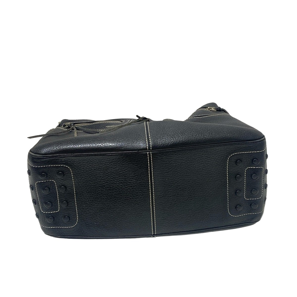 TOD'S Shoulder Bag Purse Leather Black Authentic
